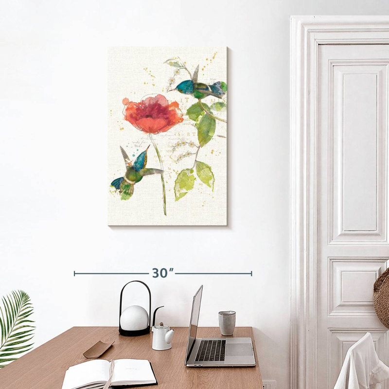 Fleur de colibri sarcelle Brampt, H 30 po x l 20 po