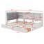 Lit plateforme en bois avec tablettes et 2 tiroirs, tête de lit avec rangement-457452876