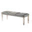 Contemporary Bedroom Bench With Solid Wood And Acrylic Legs In Silver Shade Graceful Enhanced Crystal Details