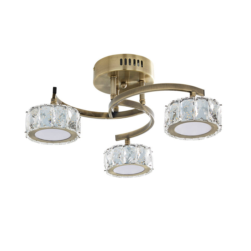 Glass LED Semi Flush Mount, 3 Lights