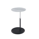 Orbit 15.5" End Table with Height Adjustable Marble Textured Top