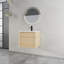 Meuble-lavabo mural moderne en contreplaqué avec lavabo en céramique-684011041
