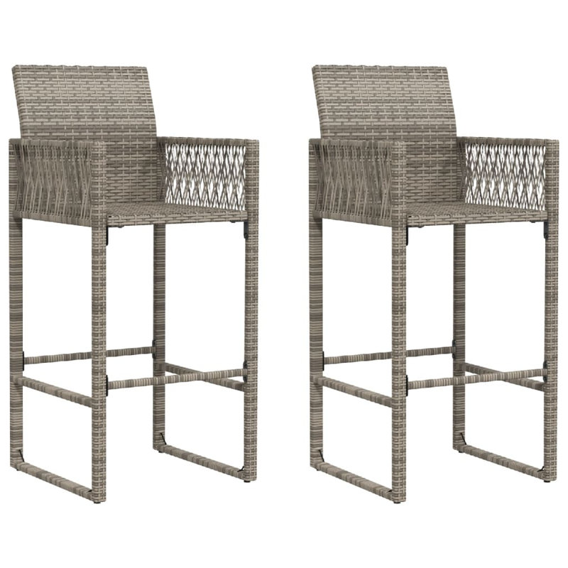 Orsini Rattan Outdoor 80cm Bar Stool, Grey