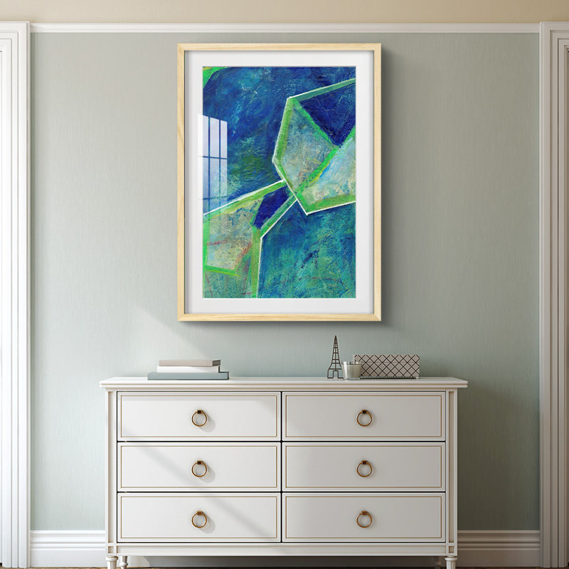 «GeometricInCool IIIP», impression sur toile encadrée, Naturel, H 28,5 po x l 20,5 po
