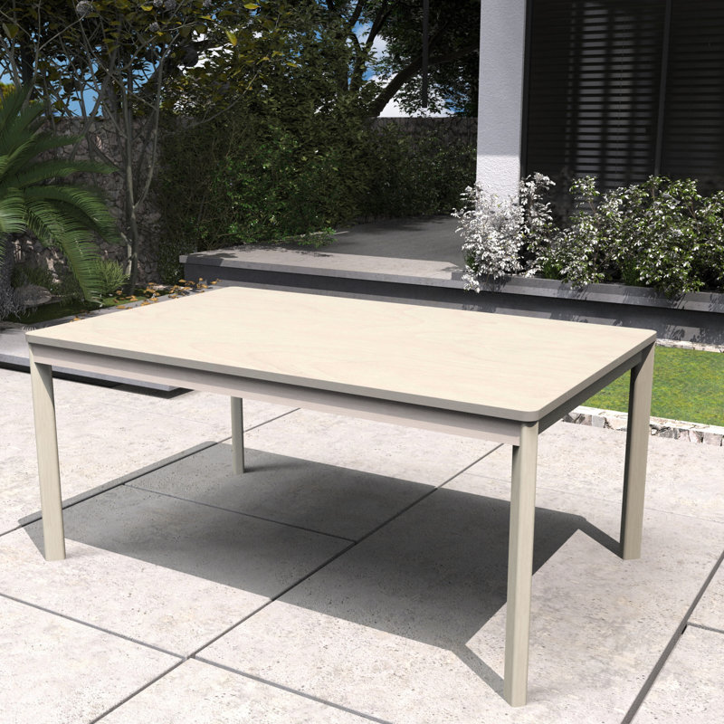 Table de salle à manger rectangulaire en bois d'acacia - table en bois massif de 160 cm pour une utilisation extérieure polyvalente