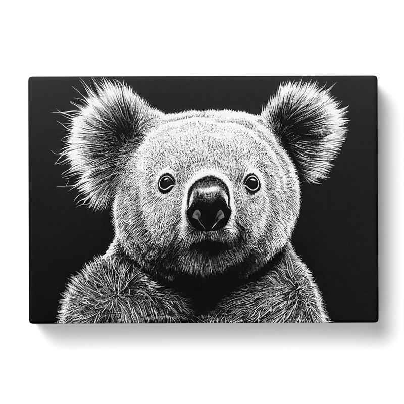 Monochrome Koala Bear Vol.4 - Wrapped Canvas