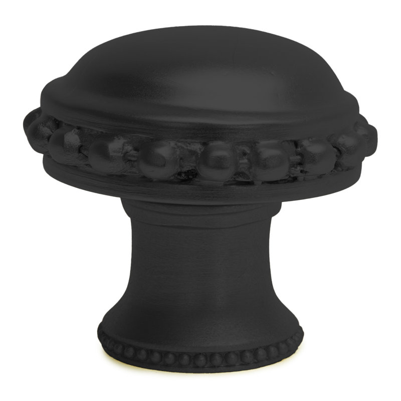 Classic/Beaded large oval knob with beaded rim  in finish Oil Rub Bronze, Matte Black