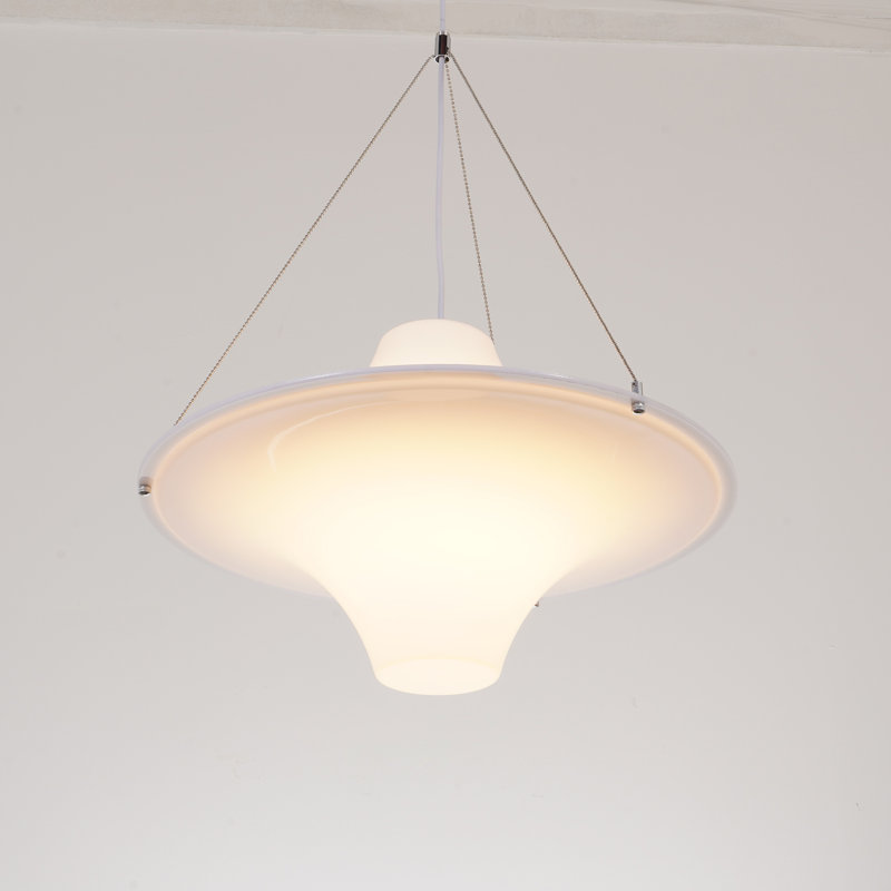 Lustre de soucoupe volante blanche minimaliste moderne pour les espaces contemporains