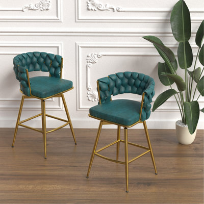 Ensemble de tabourets de bar 26 po avec 2 tabourets de bar Golden Legs