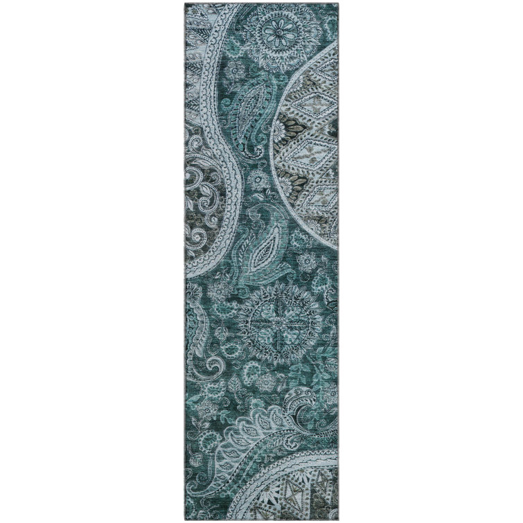 Premium Machine Washable Jamestown AMF1078 Swirl Rug