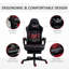 Fauteuil de jeu en cuir noir Pu