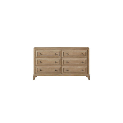 Commode 6 tiroirs avec finition sable pour chambre à coucher