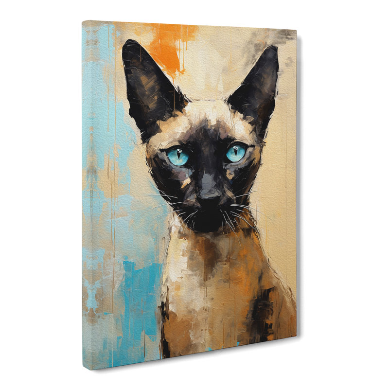 Siamese Cat Action - No Frame Print, 60cm H x 40cm W x 3cm D