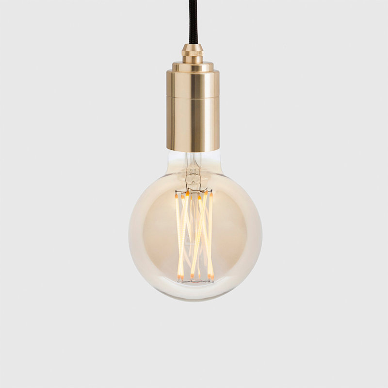 Luminaire suspendu Elva teinté en graphite, Laiton