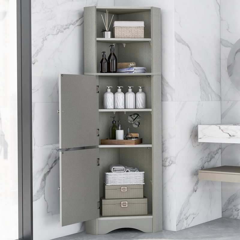 Armoire de salle de bain autoportante 61 po Amos, Gris