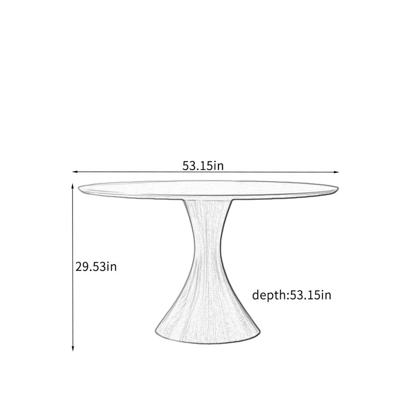 Table de salle à manger en bois massif multicouche pour des repas confortables., H 29,53 po x L 53,15 po x l 53,15 po