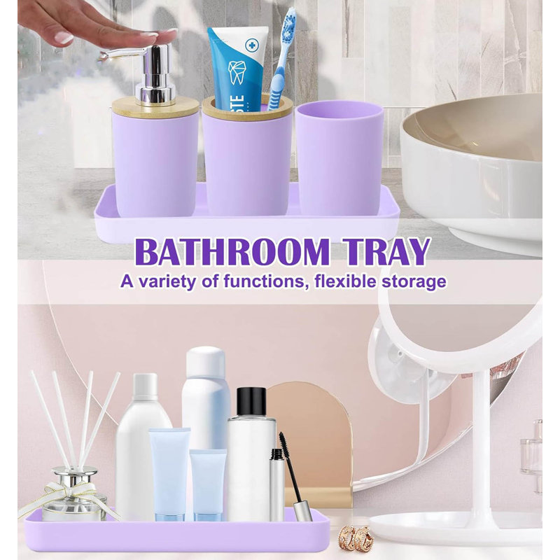 Bathroom Accessory Set, Light Purple
