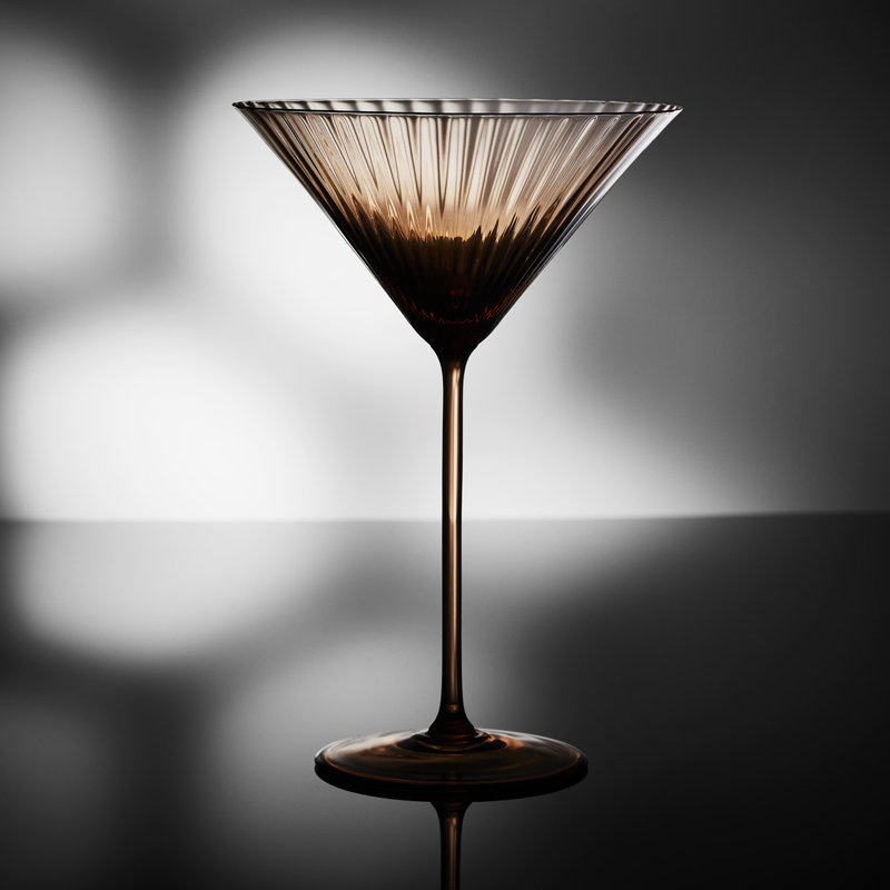 Quinn Handmade Crystal Martini Glass, Rose