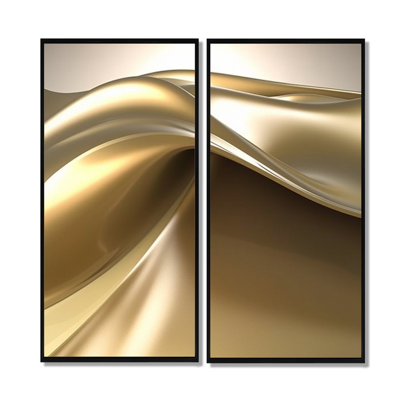 Art mural sur toile Minimal Glam, H 32 po x l 32 po, Impression encadrée flottante, Noir