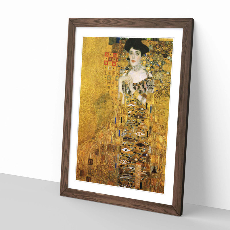 Portrait of Adele Bloch-Bauer 2 by Gustav Klimt - Framed Print, Walnut