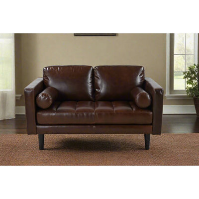 Philippe Top Grain Leather Love Seat