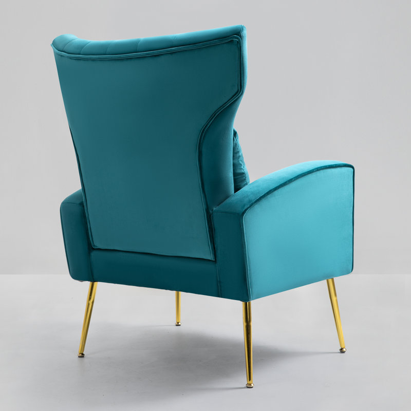 27' ' wide velvet armchair Mahith, Sarcelle