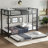 Twin Xl Metal Bunk Bed With Black Trundle, Over - Structure, Quiet Usage, Space Saving Design, Secure For Sleep Finish And Trundle Stable Storage Option, Setup-621493872