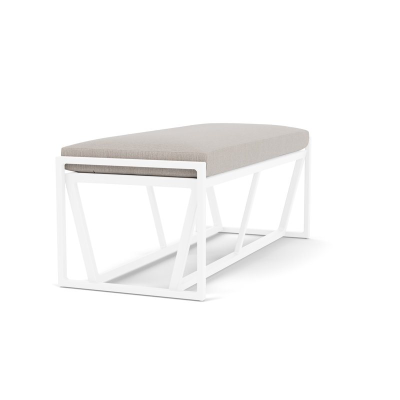 Summit Outdoor Dining Bench, White, Remy Cloud