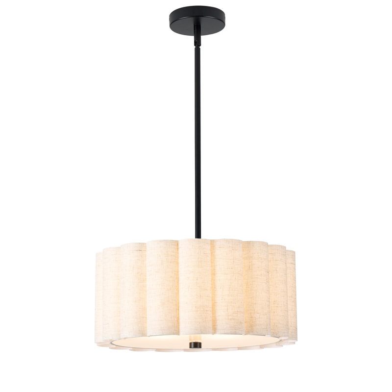 Luminaire suspendu 3 lumières Kasten, Noir mat, Graine de lin