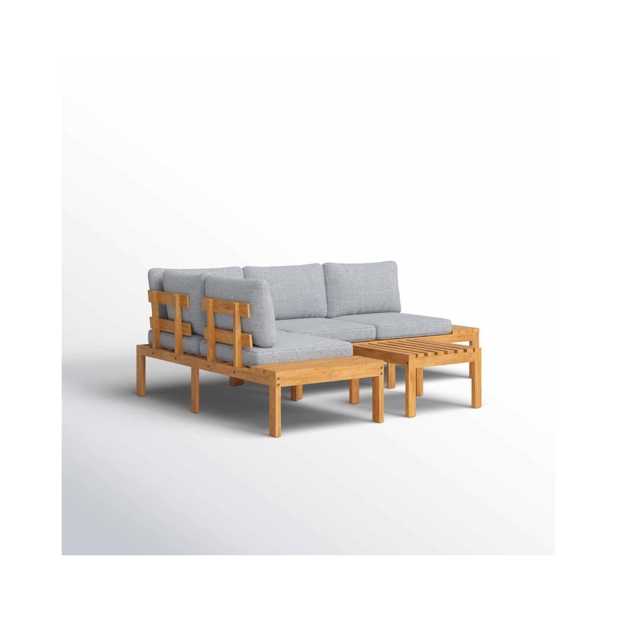 Tempo Eucalyptus 3 Piece Sectional Set, Gray