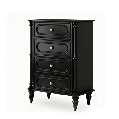 Black Solid + Manufactured Wood Accent Cabinet