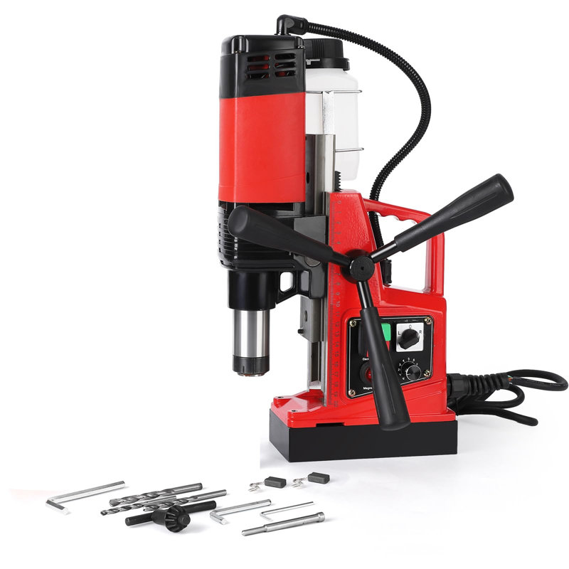 Perceuse magnétique robuste 1300 W, double rail, 810 tr / min, perceuse de 1,57 po, unité de base, 110 V, orange