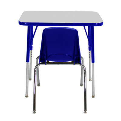 T-Mould Laminate Adjustable Height Desk and Chair Set