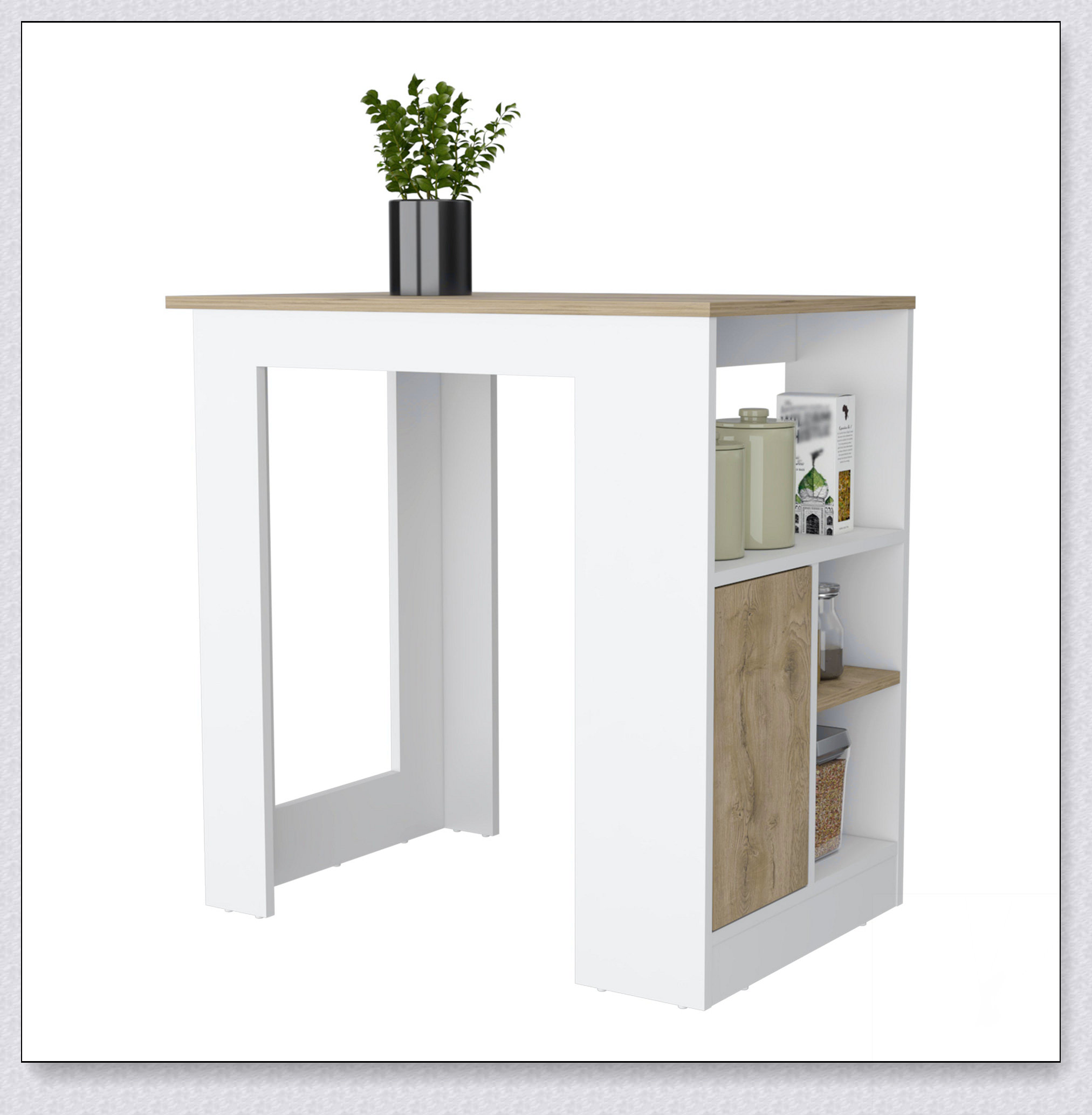 Huluwat YXJ-69.29-in Modern Buffet Cabinet with Kitchen Cart Kitchen ...