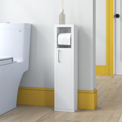 Armoire de salle de bain moderne, blanche, 5,9 po x 25,6 po x 4,7 po | 100% panneau de particules enduit de mélamine, épaisseur: 0,7 pouce | Conception murale avec plusieurs tablettes | Solution de rangement élégante et fonctionnelle pour toute salle de bain