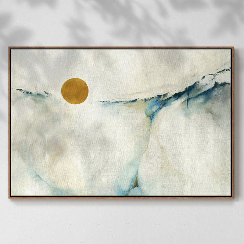 " Continuum ", 25'' H x 17'' W x 2"D, Walnut Floater Framed Canvas