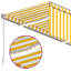 Dakota Fields 250cm D Fabric Yellow&White Cover Retractable Patio Awning-1659476317-1659476314