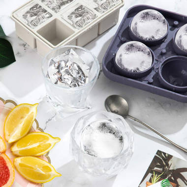 Lemonsoda Premium Round Ice Cube Mold - Crystal Clear Whiskey Ice Ball Maker Mold - Craft Big Sphere Ice Cube Tray - Circle Ice Cubes Trays for Bourbon - Large