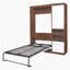 Lit escamotable simple avec armoire murale, blanc