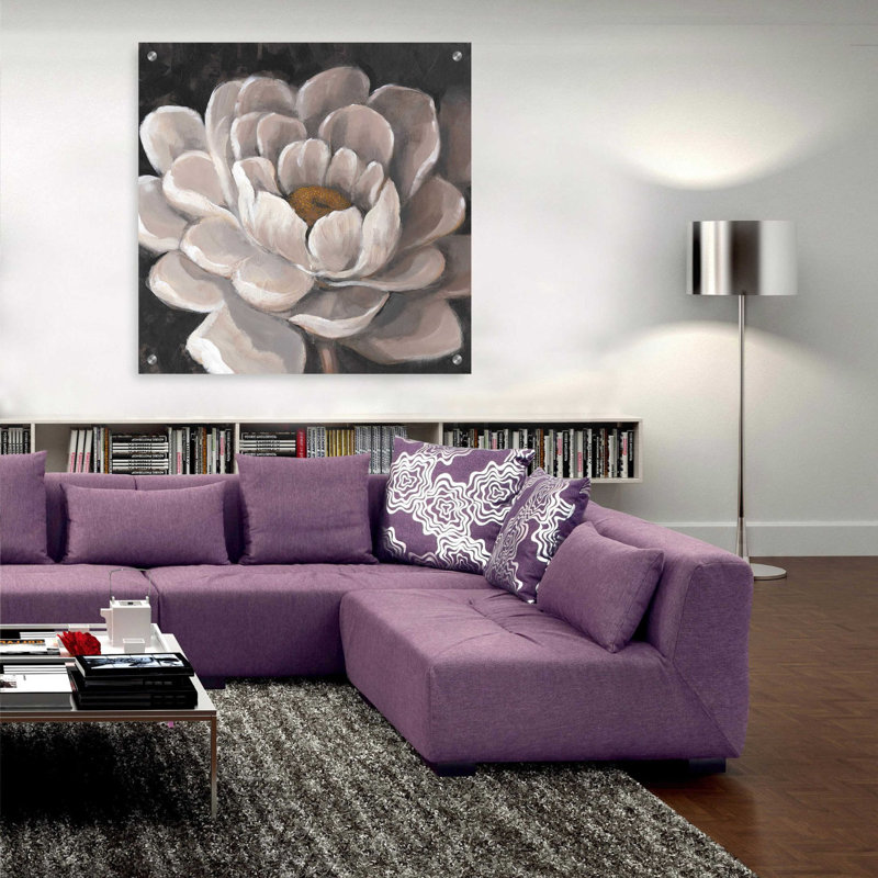 «Neutral Fleur I» par Tim O'Toole, art mural en verre acrylique, H 36 po x l 36 po x P 0,2 po