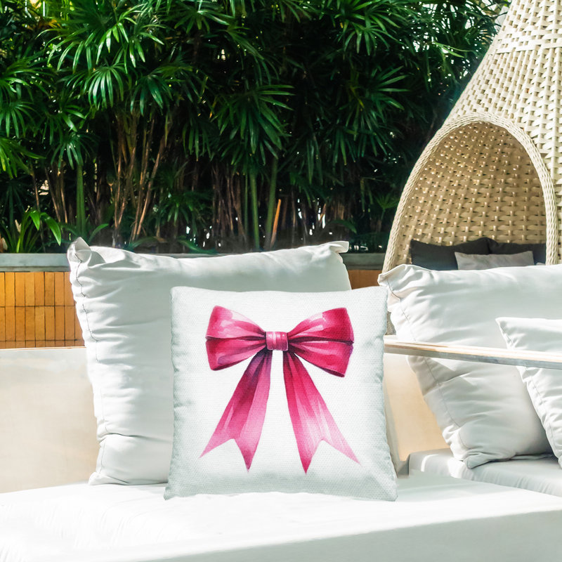 Coussin d'extérieur à imprimé ruban foncé magenta foncé par Amanda Greenwood