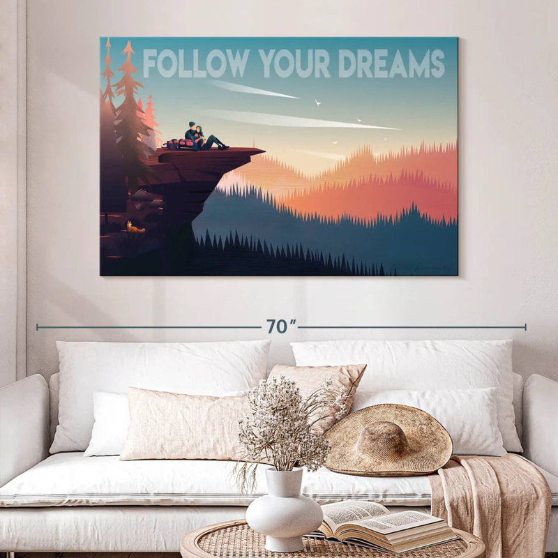«Tergel Follow Your Dreams Lovers», H 34 po x l 51 po