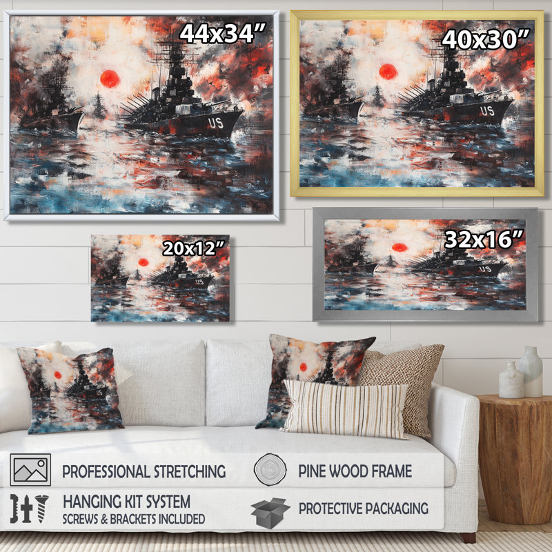 Pearl Harbor and Usa Patriot Memories I - Art mural patriotiste américain, H 30 po x l 40 po, Impression encadrée flottante