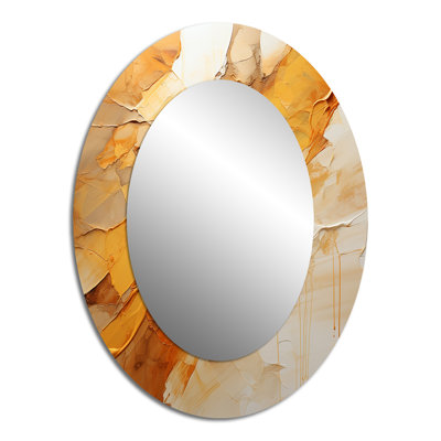 Amber Glow II - Modern Oval Wall Mirror
