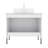  30" W Bathroom Vanity with Sintered Stone Top and Ceramic Sink, Fluted Freestanding Vanity, White-1218304233