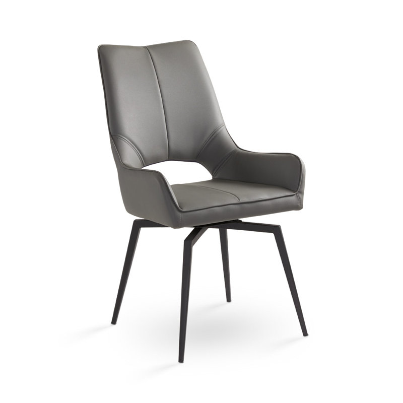 Chaise d'appoint rembourrée Cantera, Faux cuir gris