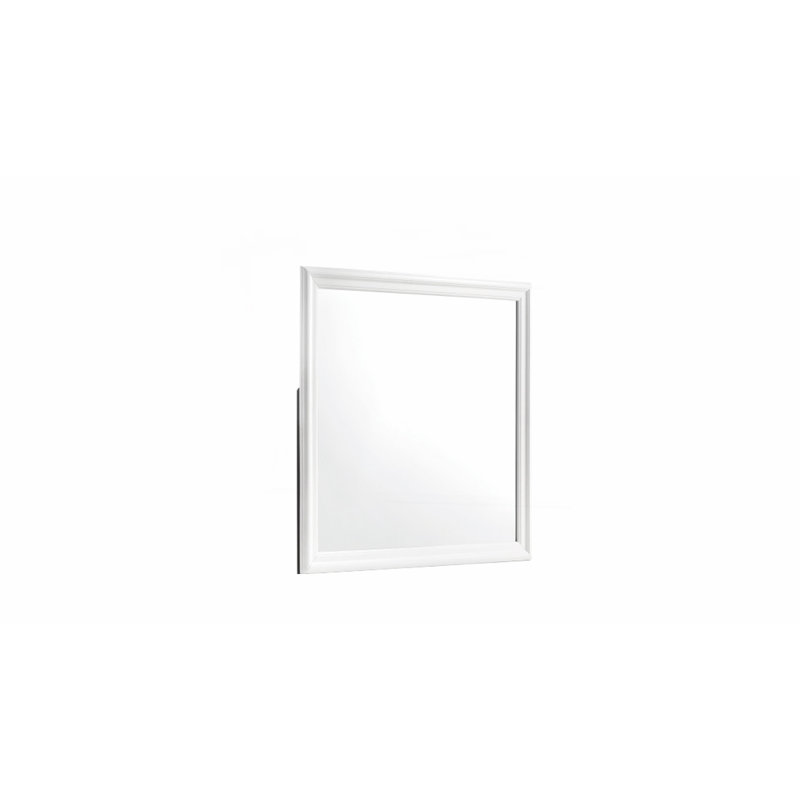 Ensemble de chambre à coucher double 5 pièces avec tête de lit à DEL Blaze, Lit double, Blanc