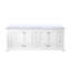 Meuble-lavabo double avec comptoir en quartz blanc-110822129