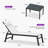 Outdoor Oversized Patio Chaise Pool Lounger Aluminum Frame With Side Table And Wheels-1454695292