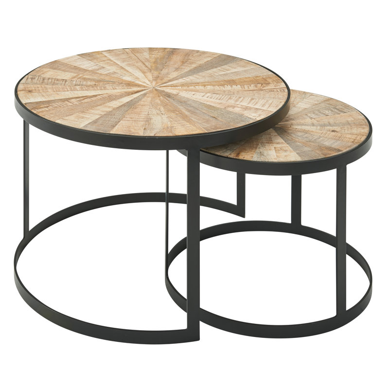 Acklin 2 Piece Coffee Table Set, Light Brown
